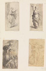İki kadın, Mars ve Aşk Tanrısı, Diana, ca. 1536-38 . by Andrea Schiavone