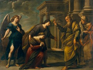 Raguel, Tobias ile birlikte Ecbatane