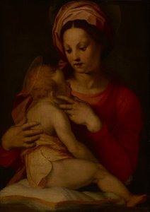 Madonna ve Çocuk (panelde yağlı boya) by Andrea del (attr.to) Sarto