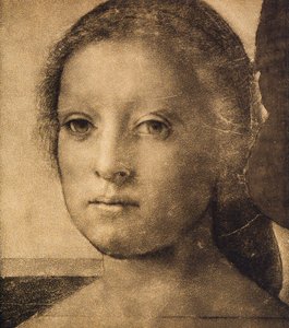 Andrea del Sarto tarafından çizilen genç bir kadının başı. Çizimler ve Baskılar Dolabı, Uffizi Galerisi, Floransa by Andrea del Sarto