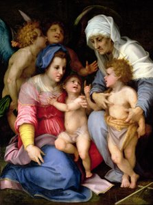 ದೇವದೂತರೊಂದಿಗೆ ಪವಿತ್ರ ಕುಟುಂಬ, c.1515-16 ಟರ್ಕ್ by Andrea del Sarto