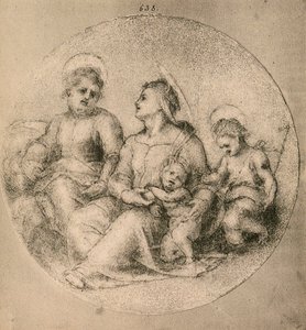 Bebek Aziz John ile Kutsal Aile by Andrea del Sarto