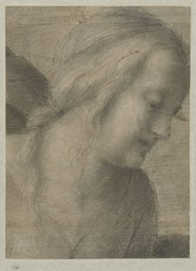 Bir Tapınmada Meryem'in Başı by Andrea del Sarto