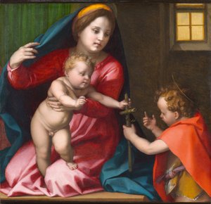 Vaftizci Yahya ile Madonna ve Çocuk, yaklaşık 1528 (panelde yağlı boya) by Andrea del Sarto