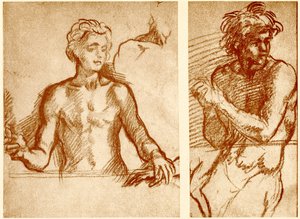 İsa figürü üzerine çalışmalar by Andrea del Sarto