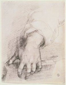 Arp Madonna için bir el çalışması (kağıt üzerinde tebeşir) by Andrea del Sarto