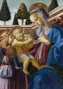 ""Madonna ve iki melekli çocuk"" Resim Andrea del Verrocchio (1437-1488) 1467-1469 Londra Ulusal galeri by Andrea del Verrocchio