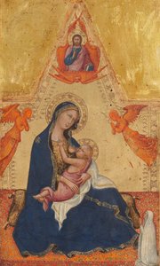 Alçakgönüllü Madonna, Blessing Christ, İki Melek ve Bir Donör [ön yüzde]