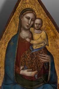 Enthroned Madonna ve Bebek İsa by Andrea di Cione (attr.to) Orcagna