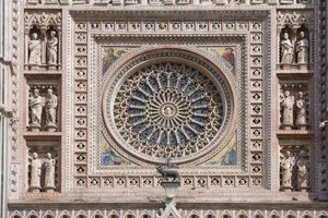 Gül penceresi, Santa Maria Assunta Katedrali, Orvieto, Umbria, İtalya
