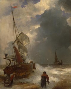 A. Achenbach, balıkçıların karaya çıkması by Andreas Achenbach