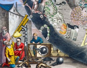 Teleskopla bakan gökbilimciler, 1660-1661 by Andreas Cellarius