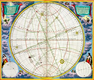 Dünya ve Gezegenlerin hareketlerini gösteren harita, 1660-1661 by Andreas Cellarius