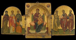 Üç Parçalı (panelde yumurta tempera) by Andreas Rico