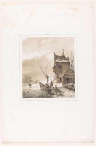 Erkekler yük kızağı dolu by Andreas Schelfhout