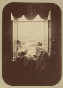 [Pencerede İki Genç Kadın], yak. 1870. by Andrei Osipovich Karelin