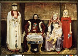 17. yüzyılda tüccarın ailesi. Andrei Petrovich Ryabushkin (Riabutchkin) (1861-1904) tarafından tablo, tuval üzerine yağlı boya