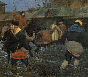 Resmi Tatilde Onyedinci Yüzyıl Moskova Caddesi by Andrei Petrovich Ryabushkin