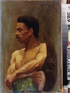 Bir acemi. Andrei Petrovich Ryabushkin (Riabutchkin) (1861-1904) tarafından tablo, tuval üzerine yağlı boya by Andrei Petrovich Ryabushkin