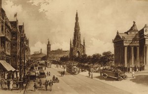 Edinburgh: Höyükten Princes Street (litho)