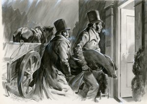 Burke ve Hare Mezar Soyguncuları ve Katiller (kağıt üzerine guaj)