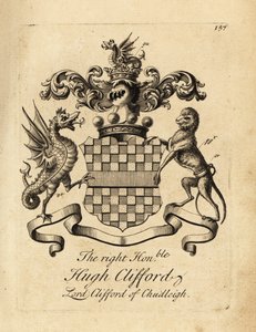 Saygıdeğer Hugh Clifford, Chudleigh Lordu Clifford, Chudleigh 2. Baron Clifford arması (1663-1730)