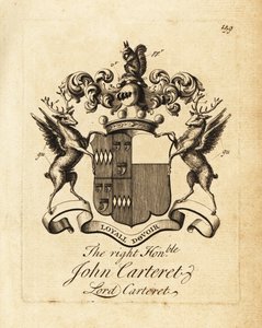 Sayın John Carteret, Lord Carteret, 2. Earl Granville, Sark'ın 7. Seigneur'u arması