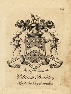 Çok Sayın William Berkley, Stratton Lord Berkley, Stratton 4 Baron Berkeley arması, 1741 öldü by Andrew Johnston