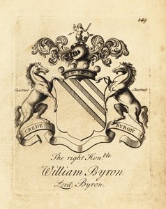 Saygıdeğer William Byron, Lord Byron, 4. Baron Byron (1670-1736) arması