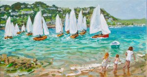 Tekneleri kovalamak,Salcombe, 2018, by Andrew Macara