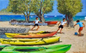 Renkli kanolar, 2025 (tuval üzerine yağlıboya) by Andrew Macara