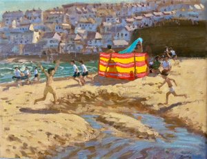Turuncu ve sarı rüzgar siperi, St Ives.2010 14x18" by Andrew Macara