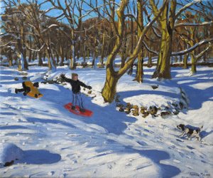 Kırmızı kızak, Lomberdale Salonu, Derbyshire, 2014, by Andrew Macara