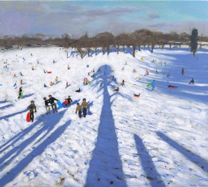 Kızak, Wollaton Park ,2017,(tuval üzerine yağlı boya) by Andrew Macara
