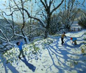 Kartopu savaşı, Derbyshire (tuval üzerine yağlı boya) by Andrew Macara