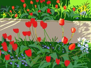 Laleler ve Ladybirds,2017,(iPad boyama) by Andrew Macara