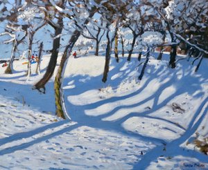 Winter Ladmanlow, Buxton, Derbyshire, 2010, (tuval üzerine yağlı boya) by Andrew Macara