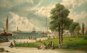 Castle Garden, New York, pub. 1887 (renkli litografi)