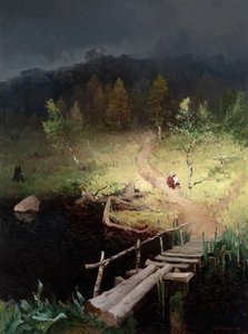""Avant l'orage"" (Fırtınadan Önce) Peinture d'Andrei Shilder (1861-1919) Tuval üzerine yağlı boya 1918 Dim 160x120 cm Özel Koleksiyon by Andrey Nikolayevich Shilder