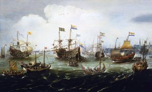 Hollanda filosunun dönüşü, 1 Mayıs by Andries van Eertvelt