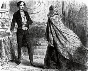 Monte Cristo Kontu için İllüstrasyon, Alexandre Dumas (1802-1870) ve Auguste Maquet (1813-1888) tarafından yazılan roman, Ange Louis Janet (1815-1872) tarafından çizimden sonra gravür by Ange Louis (1815 72) Janet