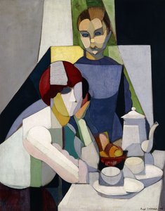 iki kız için çay saati by Ángel Zárraga