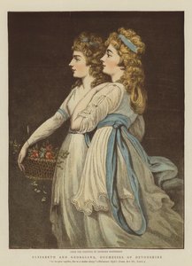 Elizabeth ve Georgiana, Devonshire Düşesi (chromolitho) by Angelica Kauffmann