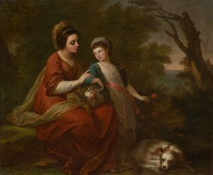 Bayan Hugh Morgan ve Kızı by Angelica Kauffmann