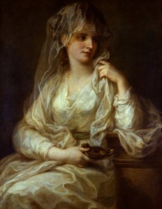 Vestal Bakire Olarak Bir Hanımefendinin Portresi - Angelika (Angelica) Kauffmann (1741-1807) tarafından tablo, tuval üzerine yağlı boya by Angelica Kauffmann