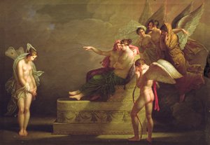 Amour ve Psyche efsanesinden bir sahne by Angelica Kauffmann