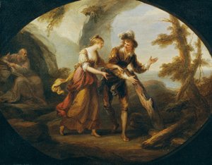 Miranda ve Ferdinand by Angelica Kauffmann