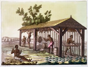 Tütün hazırlayan köleler, Virginia, ABD. c1790 c1820-1839