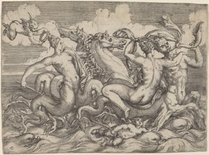 Sirenler, Naiadlar ve Tritonlar by Angelo Falconetto