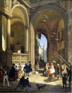 Milan, Piazza Mercanti, Angelo Inganni